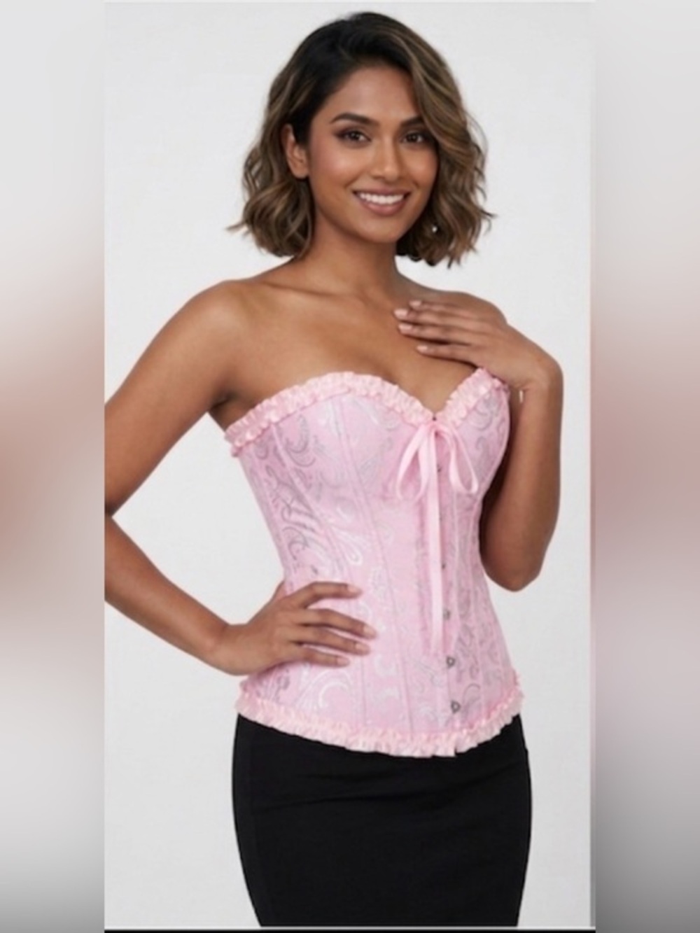 Stunning Pink Ruffle Corset - Waist Training & Shapewear Sz Small